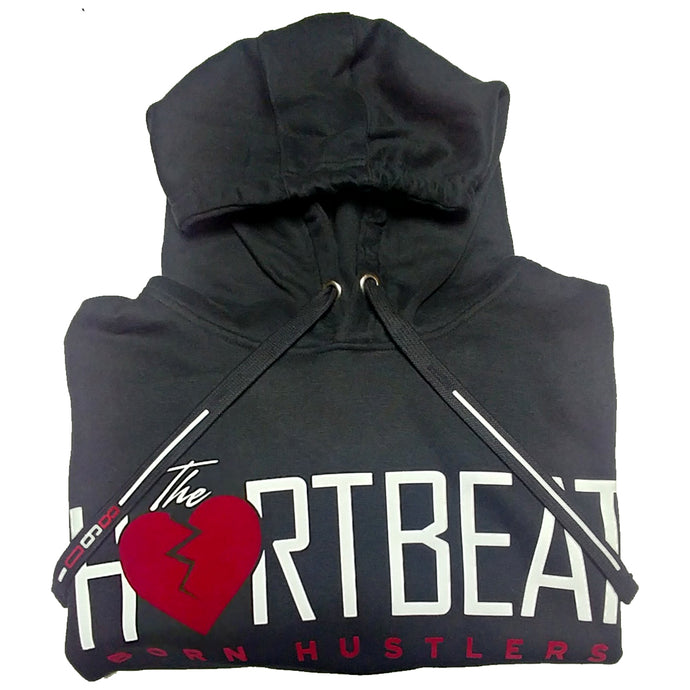 BLACK Red & White HOODIE